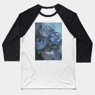 Abstract Roses on Silk Baseball T-Shirt